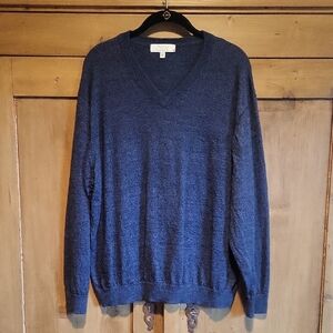 Turnberry Men's wool,  Navy Blue V-Neck Sweater